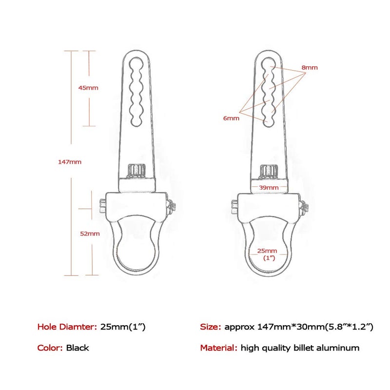 MOTLTECH Tube Clamps Mounting Brackets for LED Light Bar Work Lights Fog Lights Off Road Lights Fit 1" Bull Bar,2pcs - Image 2